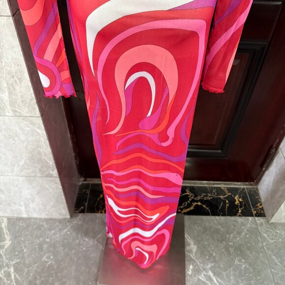 PUCCI Marmo printed mesh maxi dress - Picture 5 of 10